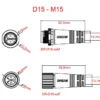Đầu nối cáp nối IP68 M15 2pin 2×2.5