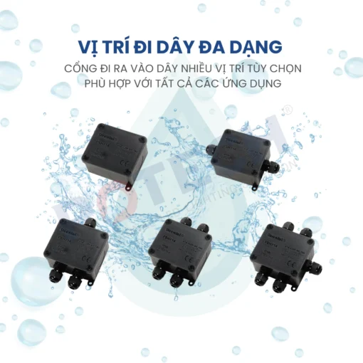 Hộp nối điện chống nước 2 3 4 5 6 ngả ngoài trời IP68 FSH714