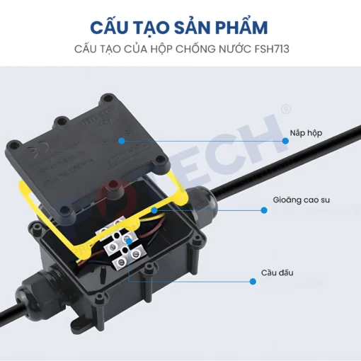 Hộp nối chống nước 6 ngả ngoài trời IP68 FSH713-6