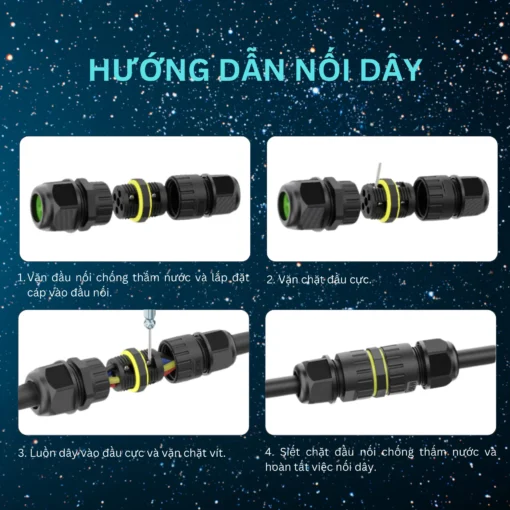 Đầu nối chống nước EW-M20 IP68 4 pin