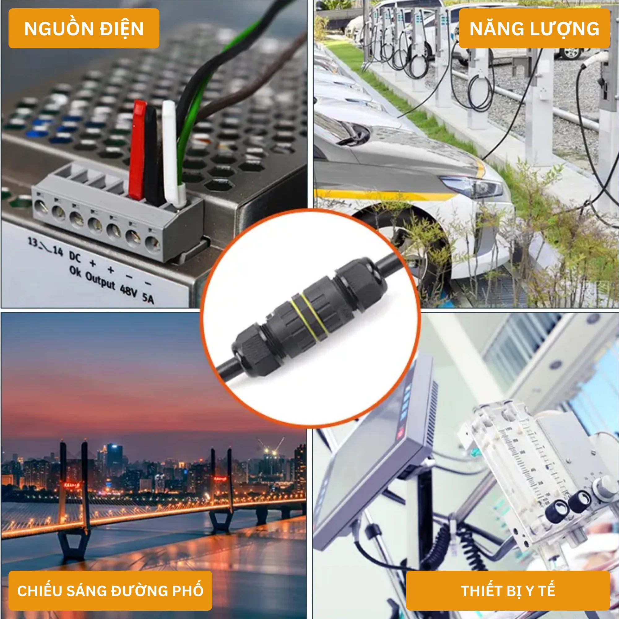 Đầu nối chống nước EW-M20 IP68 4 pin