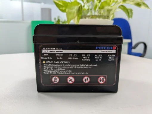 Bình ắc quy xe máy Lithium LiFePO4 12V – 6000mAh xả 600A (POTECH)