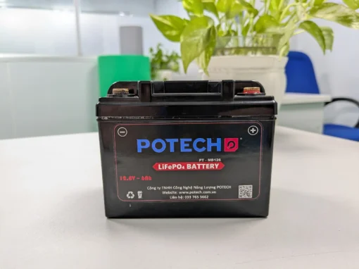 Bình ắc quy xe máy Lithium LiFePO4 12V – 6000mAh xả 600A (POTECH)