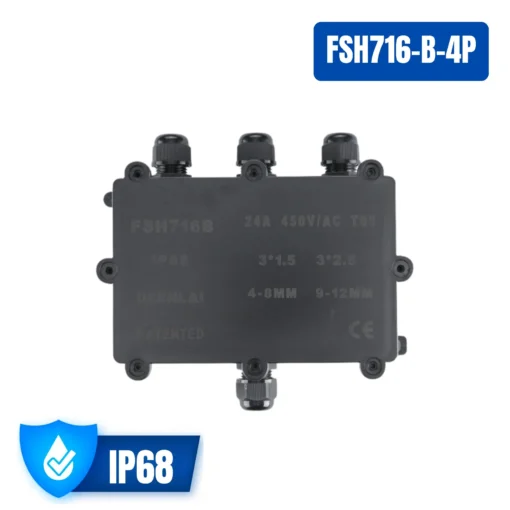 Hộp nối chống nước 4 ngả ngoài trời IP68 FSH716-B