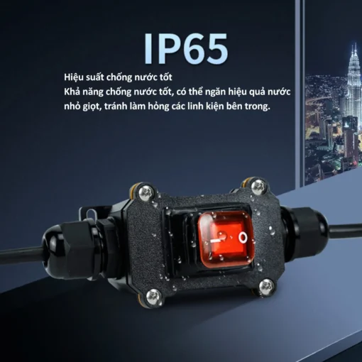 Hộp công tắc treo ngoài trời bật tắt 1 đầu đèn LED xanh chống nước IP65 – FSH711-1BS