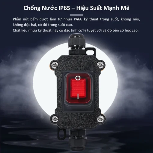 Hộp công tắc quả nhót treo ngoài trời đèn LED xanh chống nước IP65 – FSH711-BS