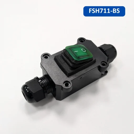 Hộp công tắc quả nhót treo ngoài trời đèn LED xanh chống nước IP65 – FSH711-BS