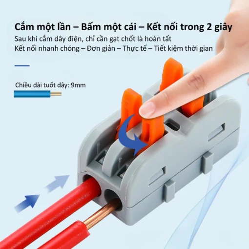Cút nối nhanh dây điện 2 đầu vào 6 đầu ra – LT-623