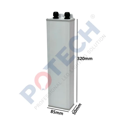 Hộp nhôm đựng pin Lithium cho đèn năng lượng mặt trời IP65 size 320×85×50mm