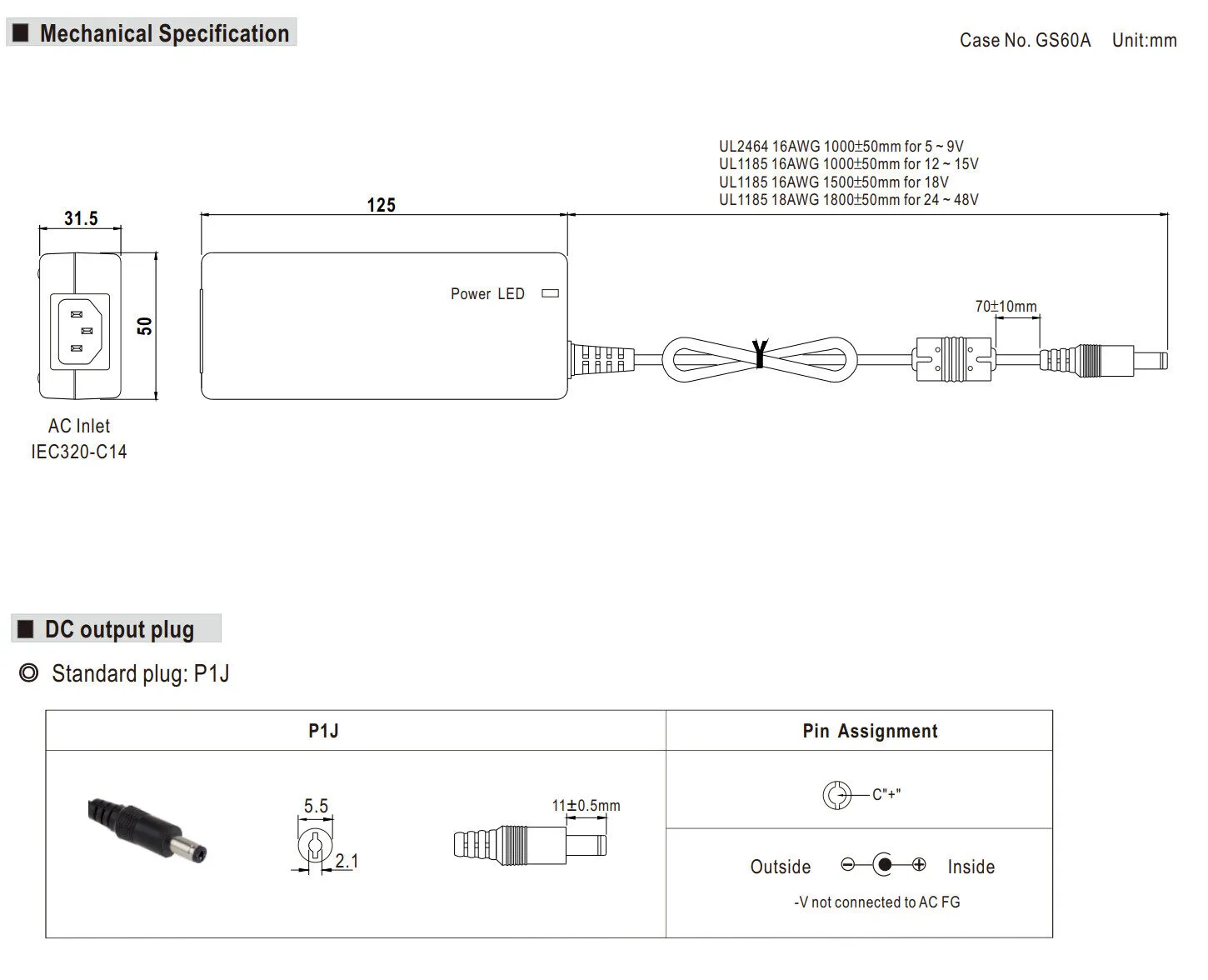 Nguồn Adapter Meanwell GST60A05-P1J (30W 5V 6A) – Bảo hành 12 tháng