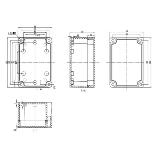 Hộp nhựa nối điện màu trắng 100x68x50mm – Model: 2-16
