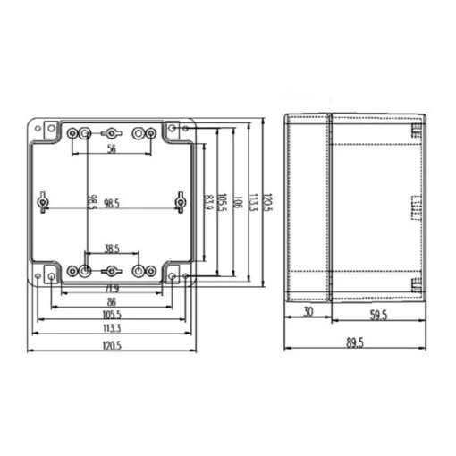 Hộp nhựa nối điện màu trắng 120*120*90MM – Model:2-20