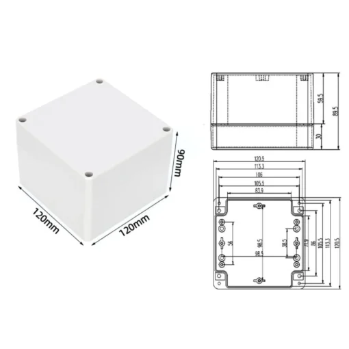 Hộp nhựa nối điện màu trắng 120*120*90MM – Model:2-20