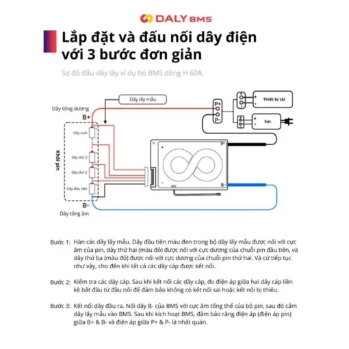 BMS Daly 20S 60V 40A Cho Pin LiFePO4 – Bảo vệ đa lớp, siêu bền