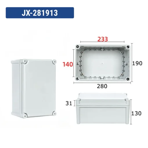 Hộp điện nhựa ABS chống nước IP67 – JX-281913