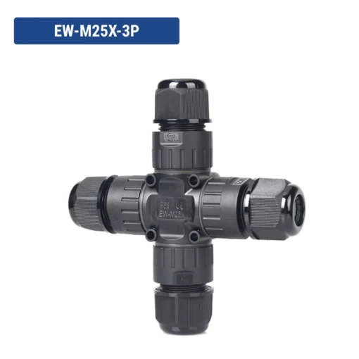 Đầu nối chống nước IP68 EW-M25X-3P 3 Pin dây 9-12mm