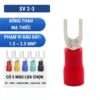 Đầu cos chữ Y SV 2-3 bằng đồng bọc nhựa nối dây điện 1.5 ~ 2.5 mm², lỗ 3.2mm