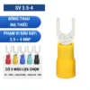 Đầu cos chữ Y SV 3.5-4 bằng đồng bọc nhựa nối dây điện 2.5 ~ 4 mm², lỗ 4.3mm