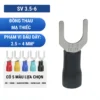 Đầu cos chữ Y SV 3.5-6 bằng đồng bọc nhựa nối dây điện 2.5 ~ 4 mm², lỗ 6.4mm