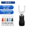 Đầu cos chữ Y SV S2-4 bằng đồng bọc nhựa nối dây điện 1.5 ~ 2.5mm², lỗ 4.3mm