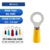 Đầu cos tròn RV 5.5-5 bằng đồng bọc nhựa nối dây điện 4.0 ~ 6.0 mm², lỗ 5.3mm