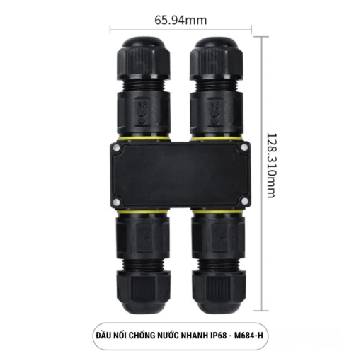 Đầu nối điện chống nước chữ H M684-H IP68 3 Pin dây 6-11mm