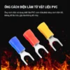 Đầu cos chữ Y SV 3.5-4 bằng đồng bọc nhựa nối dây điện 2.5 ~ 4 mm², lỗ 4.3mm
