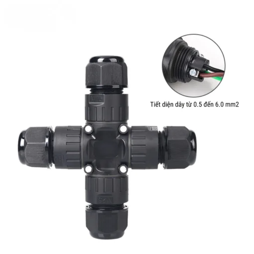 Đầu nối chống nước IP68 EW-M25X-3P 3 Pin dây 9-12mm