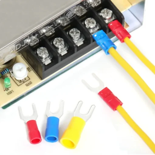 Đầu cos chữ Y SV 3.5-6 bằng đồng bọc nhựa nối dây điện 2.5 ~ 4 mm², lỗ 6.4mm