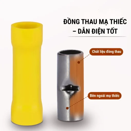 Đầu cos nối thẳng BV 1.25 bằng đồng bọc nhựa nối dây điện 0.5 ~ 1.5 mm²