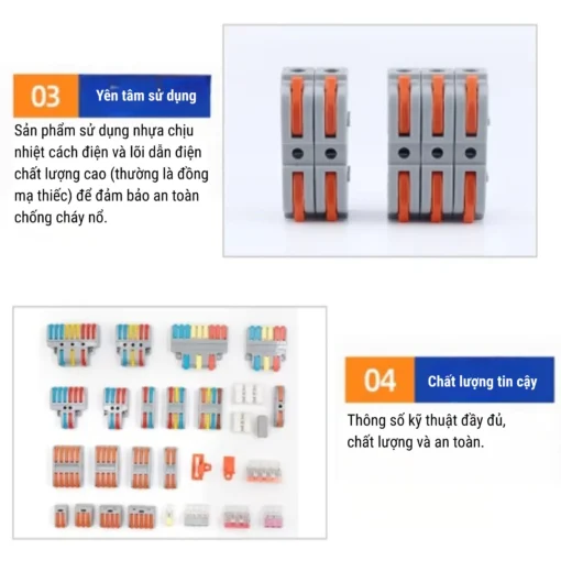 Cút nối nhanh dây điện 1 vào 1 ra – PCT-211