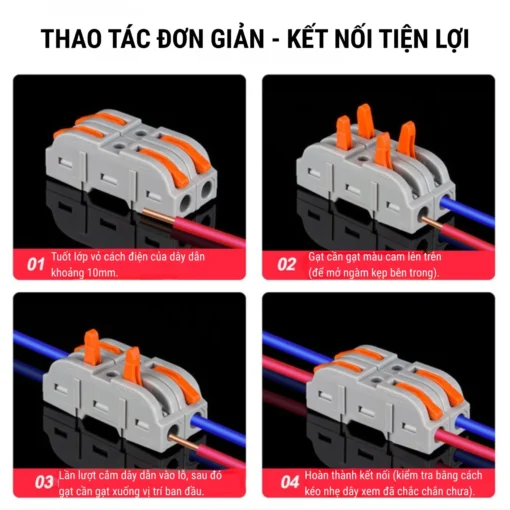 Cút nối nhanh dây điện 1 vào 1 ra – PCT-211
