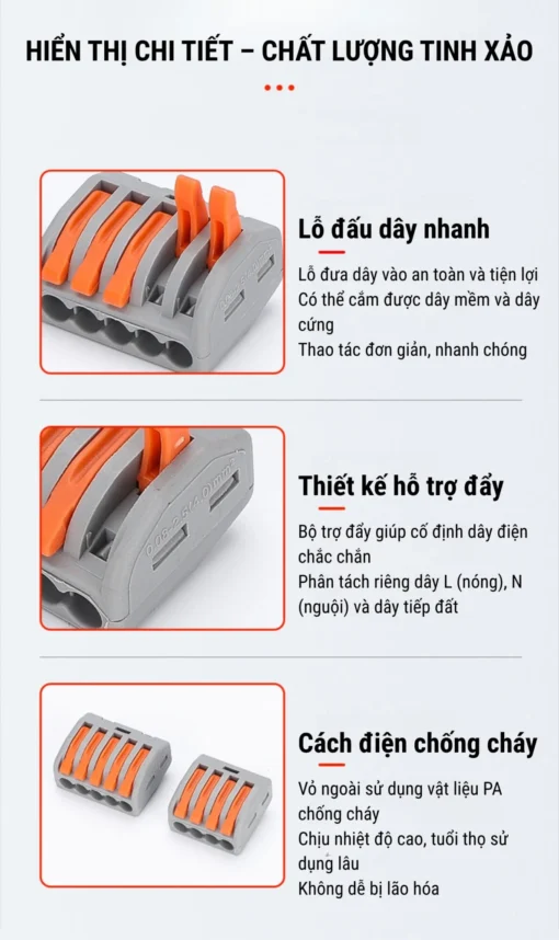 Đầu nối nhanh dây điện 4 dây – PCT-214