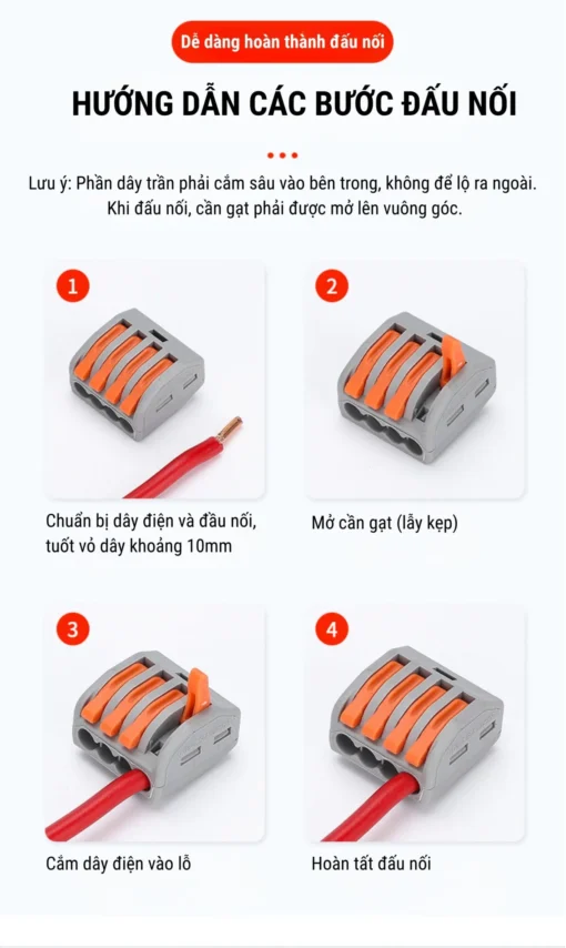 Đầu nối nhanh dây điện 4 dây – PCT-214