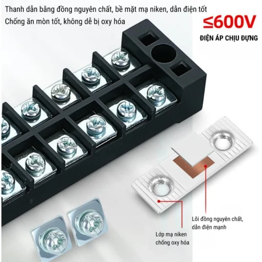 Cầu đấu dây điện 3 cực-45A – TB-4503