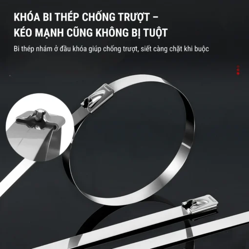 Dây rút inox 304 tự khóa – 4.6×250 mm