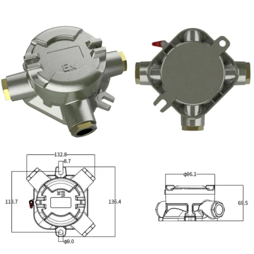 Hộp nối điện chống cháy nổ 3 đầu – OHBF-AH-3