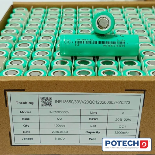 Cell pin Li-ion EVE INR18650/33V 3.6V 3200mAh xả 10A – sạc nhanh 3.1A chính hãng