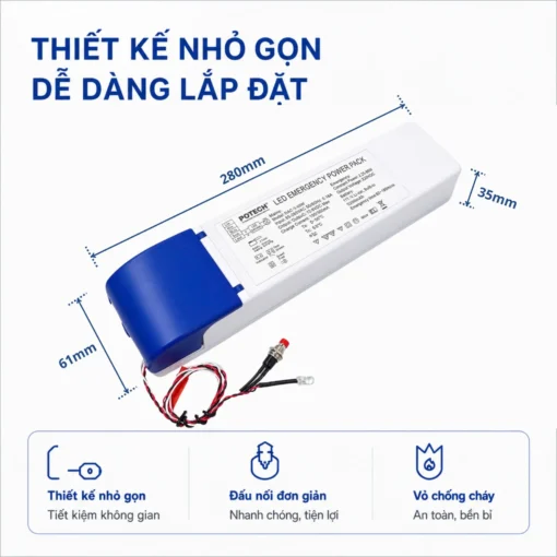 Bộ lưu điện cho đèn LED khẩn cấp 3-60W Pin Lithium 11.1V 5200mAh – 7000mAh DAC-3-60W