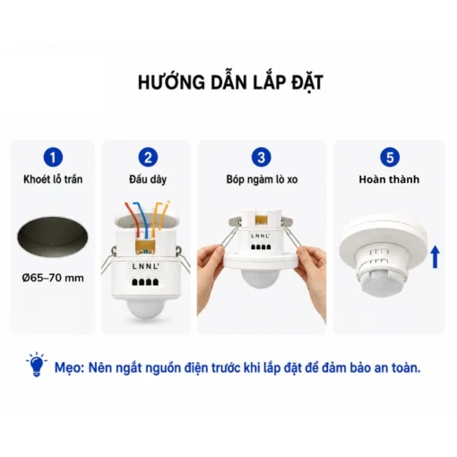 Cảm biến hồng ngoại cho đèn LED 8m On/Of – MSA050S IR