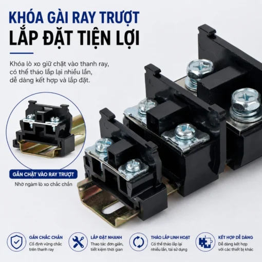 Cầu đấu mắt rời, domino tép gắn thanh ray TBR-30A
