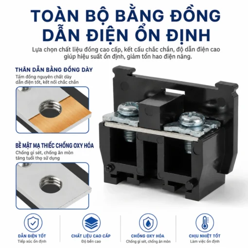 Cầu đấu dây điện 100A 600V – TBR-100A