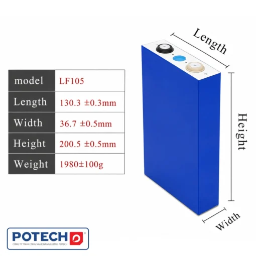 Cell pin EVE LiFePO4 LF105-3.2V-105Ah dòng xả 52.5A – cell prismatic chính hãng