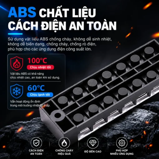 Cầu đấu dây điện 6 cực-45A – TB-4506