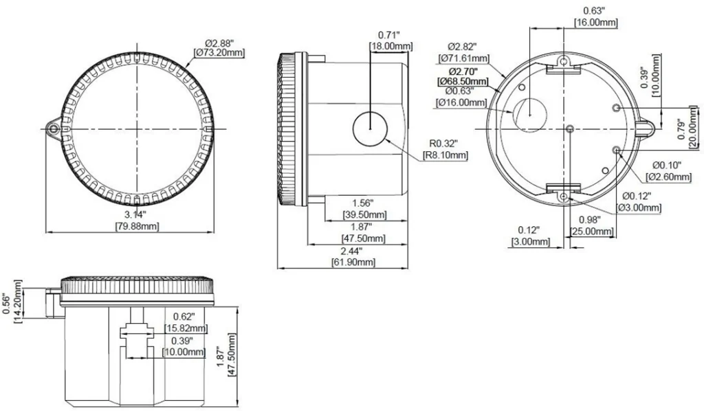 Kích thước cảm biến ánh sáng PT model A