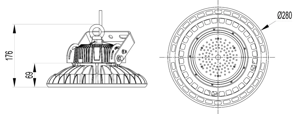 Kích thước PT-UFO-100-N