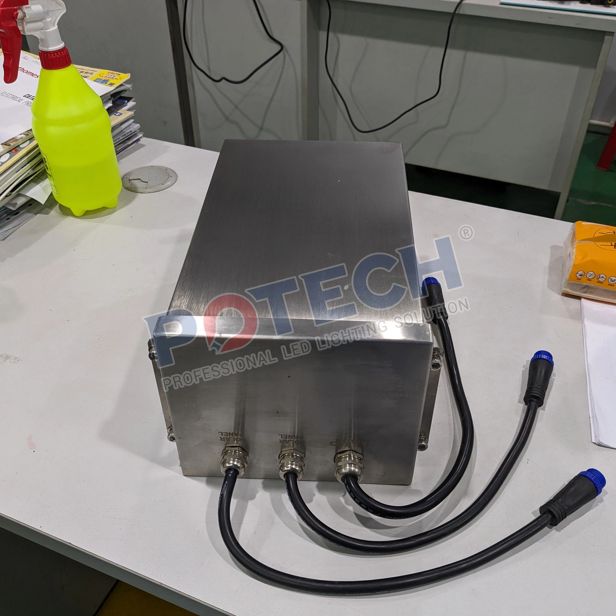 Bộ pin LiFePO4 vỏ inox cho đèn năng lượng mặt trời, nhìn mặt bên
